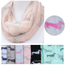 Wholesale womens lady Screen printing patterns Snood loop circle horse viscose infinity scarf custom print services